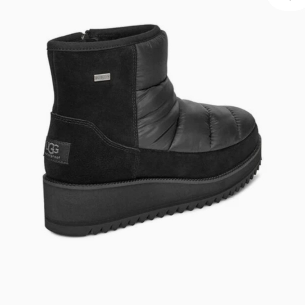 NWT - UGG Ridge Mini Snow Winter Booties Shoes Black, Sz 10 US